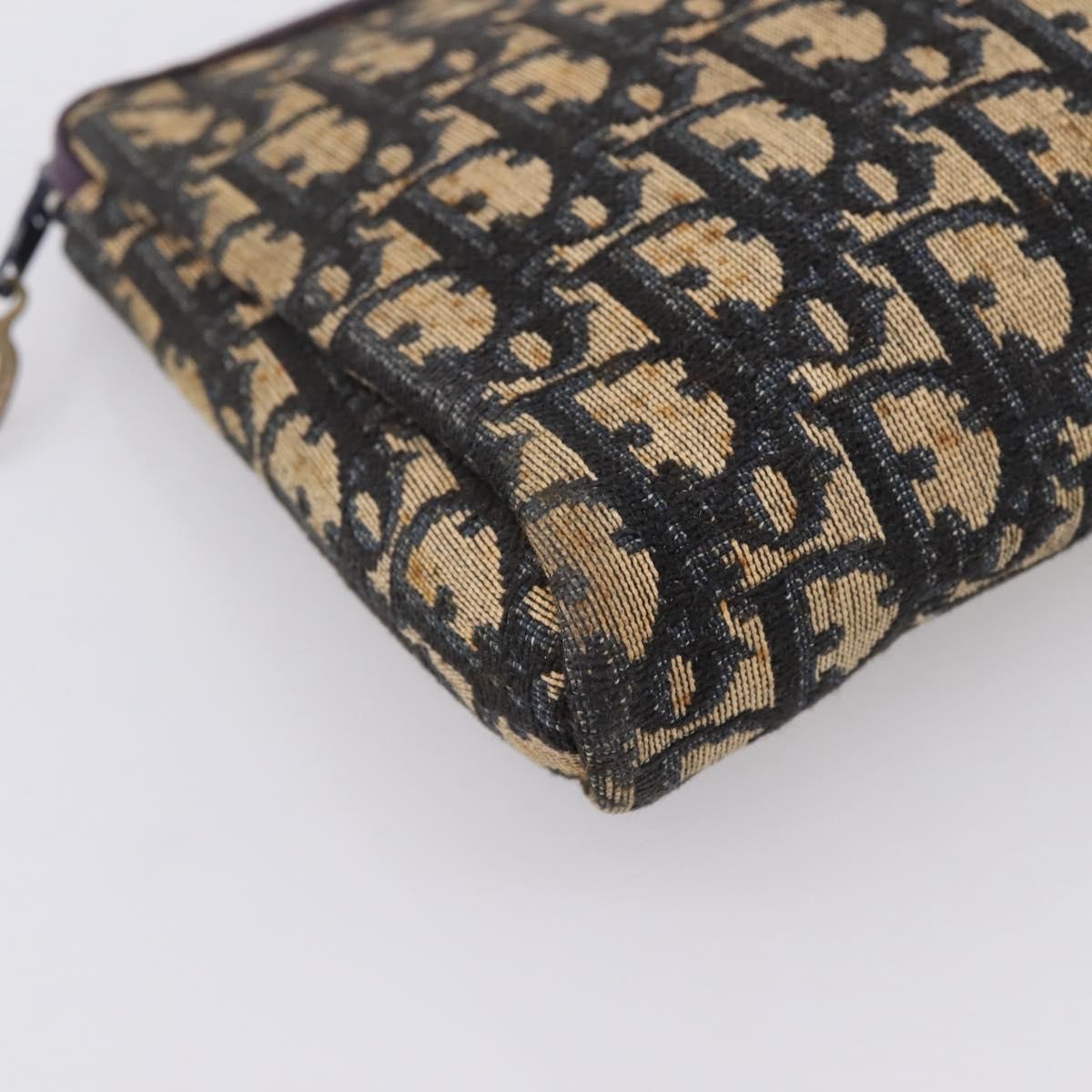 Christian Dior Wristlet Clutch Oblique Canvas Navy Canvas Clutche & Pouche Bag (Pre-Owned)