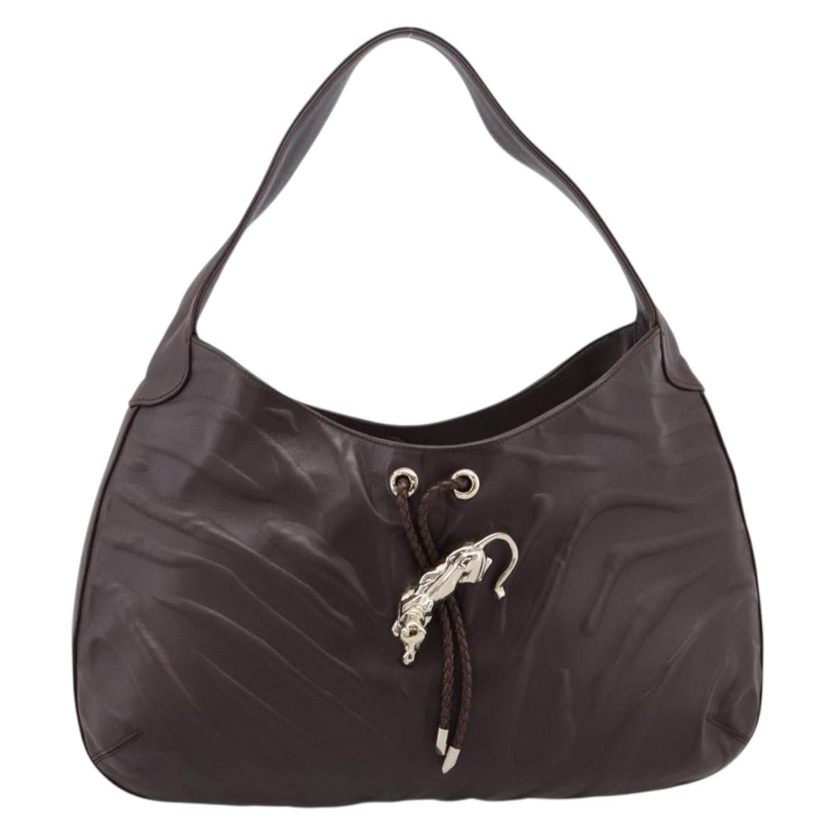 Cartier Panthère Shoulder Leather Brown Leather Shoulder Bag Bag (Pre-Owned)