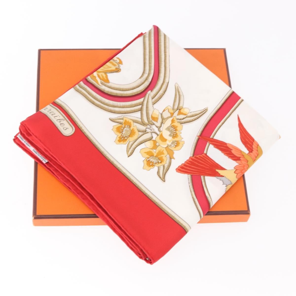 Hermes Carré 90 Silk Multicolor Red Silk Scarve & Shawl Accessory (Pre-Owned)