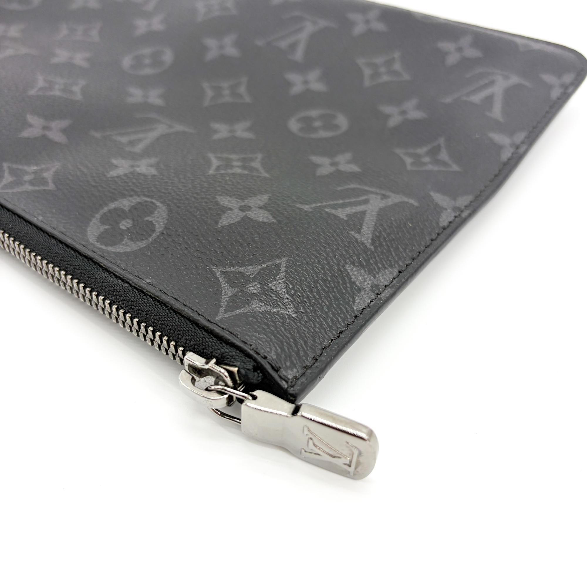 Louis Vuitton Pochette Voyage Monogram Eclipse Canvas Black Canvas Clutche & Pouche Bag (Pre-Owned)