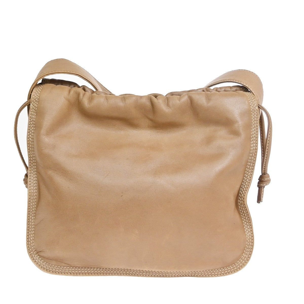 Loewe Anagram Leather Beige Leather Shoulder Bag Bag (Pre-Owned)