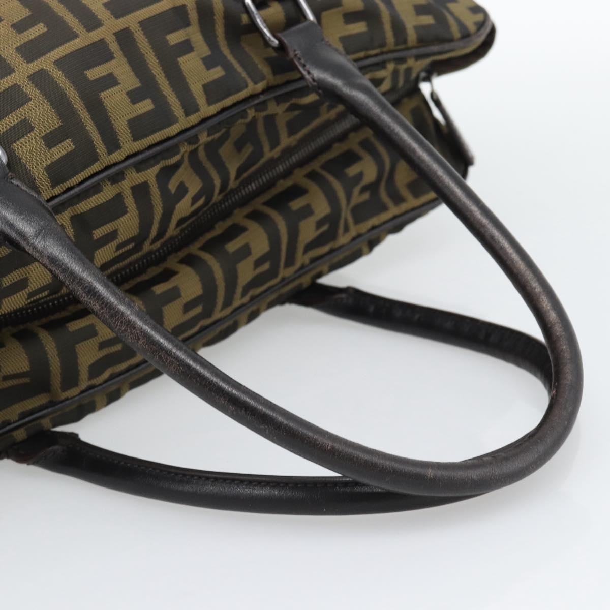 Fendi Vintage Zip Tote Zucca Canvas Khaki Canvas Tote Bag Bag (Pre-Owned)