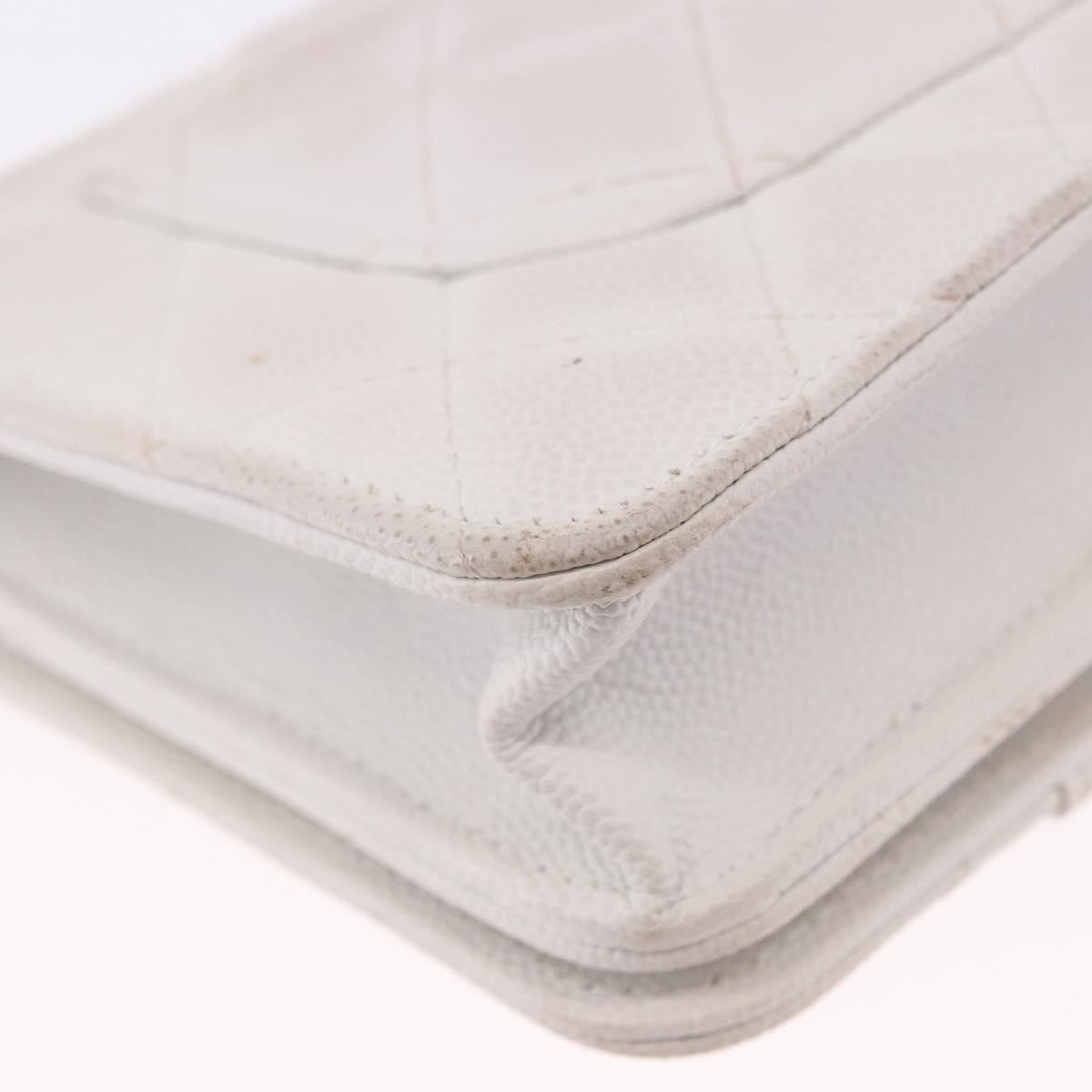 Chanel Pocket Twins Wallet On Chain Quilted Caviar White Leather Shoulder Bag Bag (Pre-Owned)
