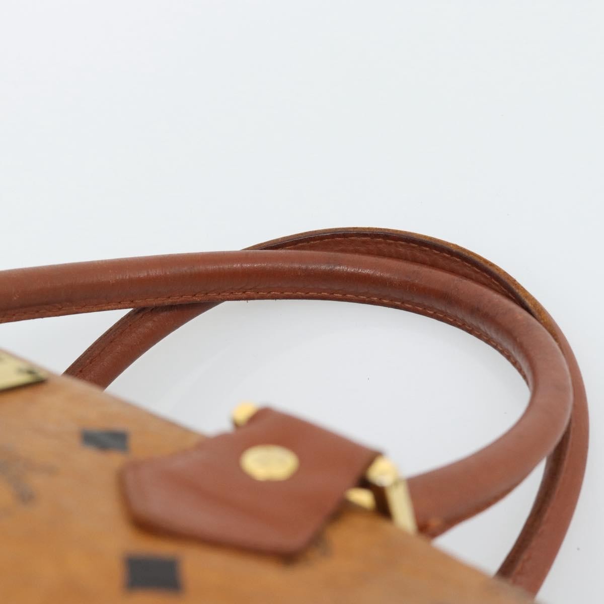 MCM Visetos Logogramme Leather Brown Leather Handbag (Pre-Owned)