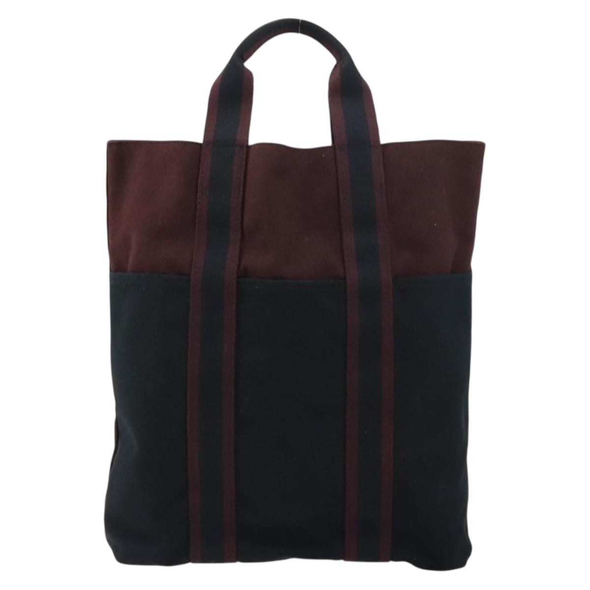 Hermes Fourre-Tout Herline Fourre-Tout Herline Burgundy Canvas Tote Bag Bag (Pre-Owned)