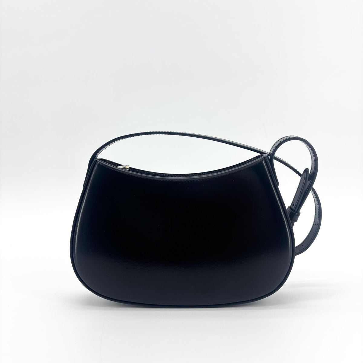 Celine Triomphe Tilly Smooth Calfskin Black Leather Handbag (Pre-Owned)