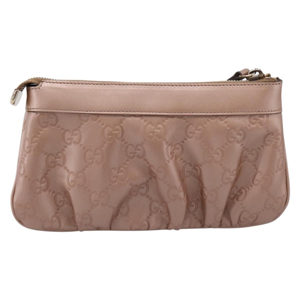 Gucci Heart Wristlet Guccissima Leather Pink Leather Clutche & Pouche Bag (Pre-Owned)