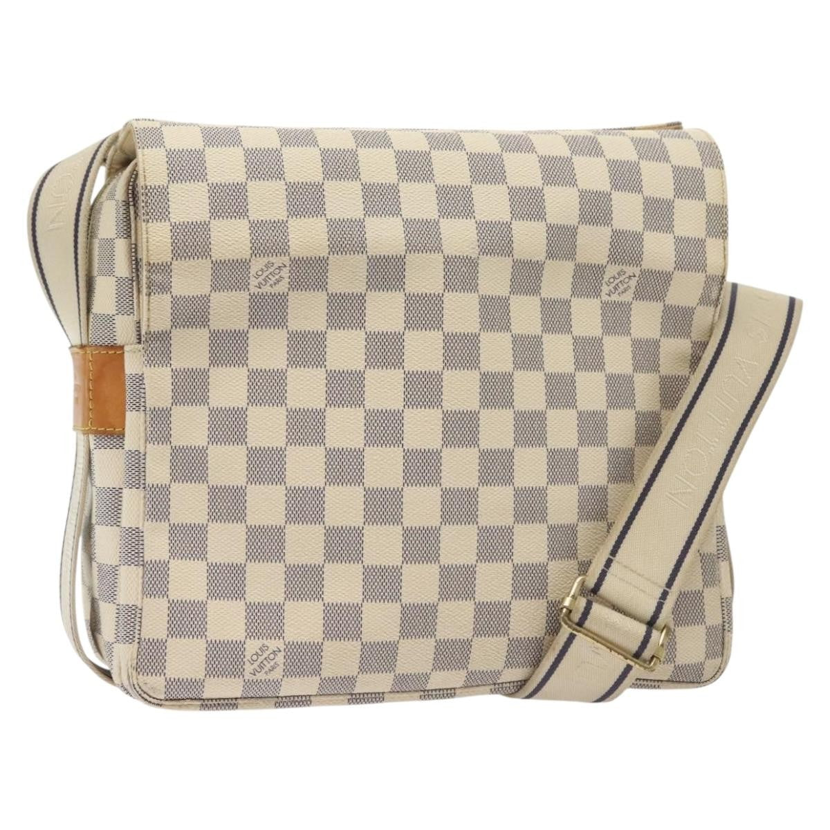 Louis Vuitton Naviglio Damier Ebene White Canvas Shoulder Bag Bag (Pre-Owned)