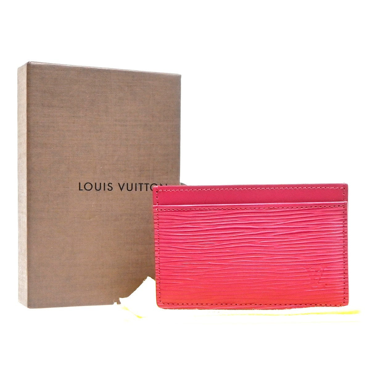 Louis Vuitton Porte Cartes Simple Card Holder Epi Leather Red Leather Card Holders Accessory (Pre-Owned)