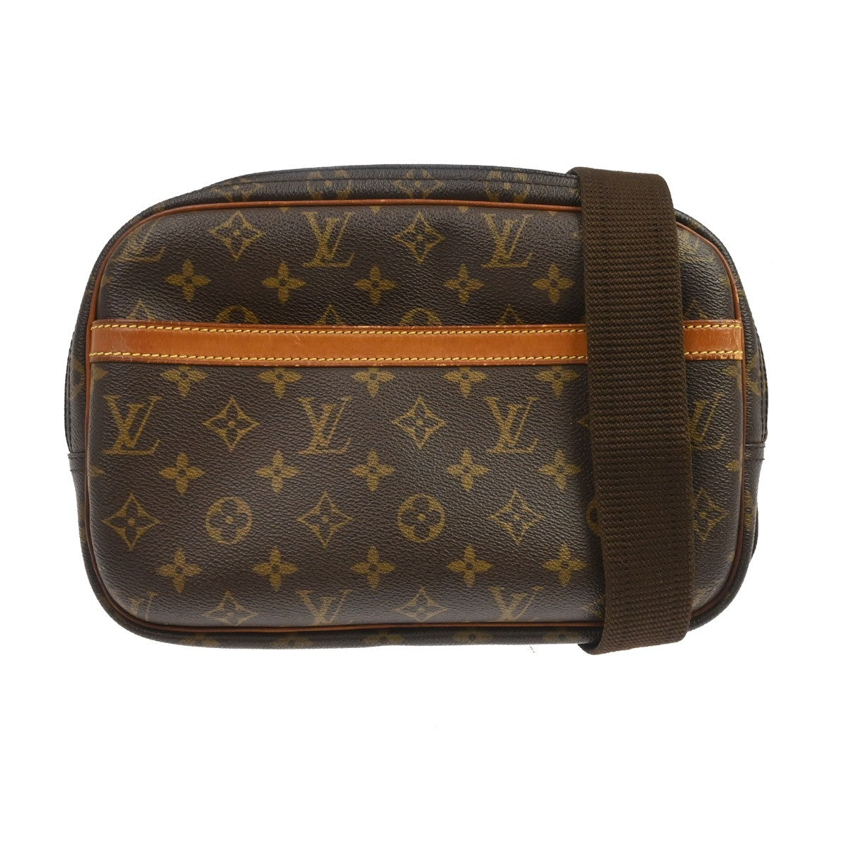 Louis Vuitton Reporter Monogram Brown Canvas Shoulder Bag Bag (Pre-Owned)