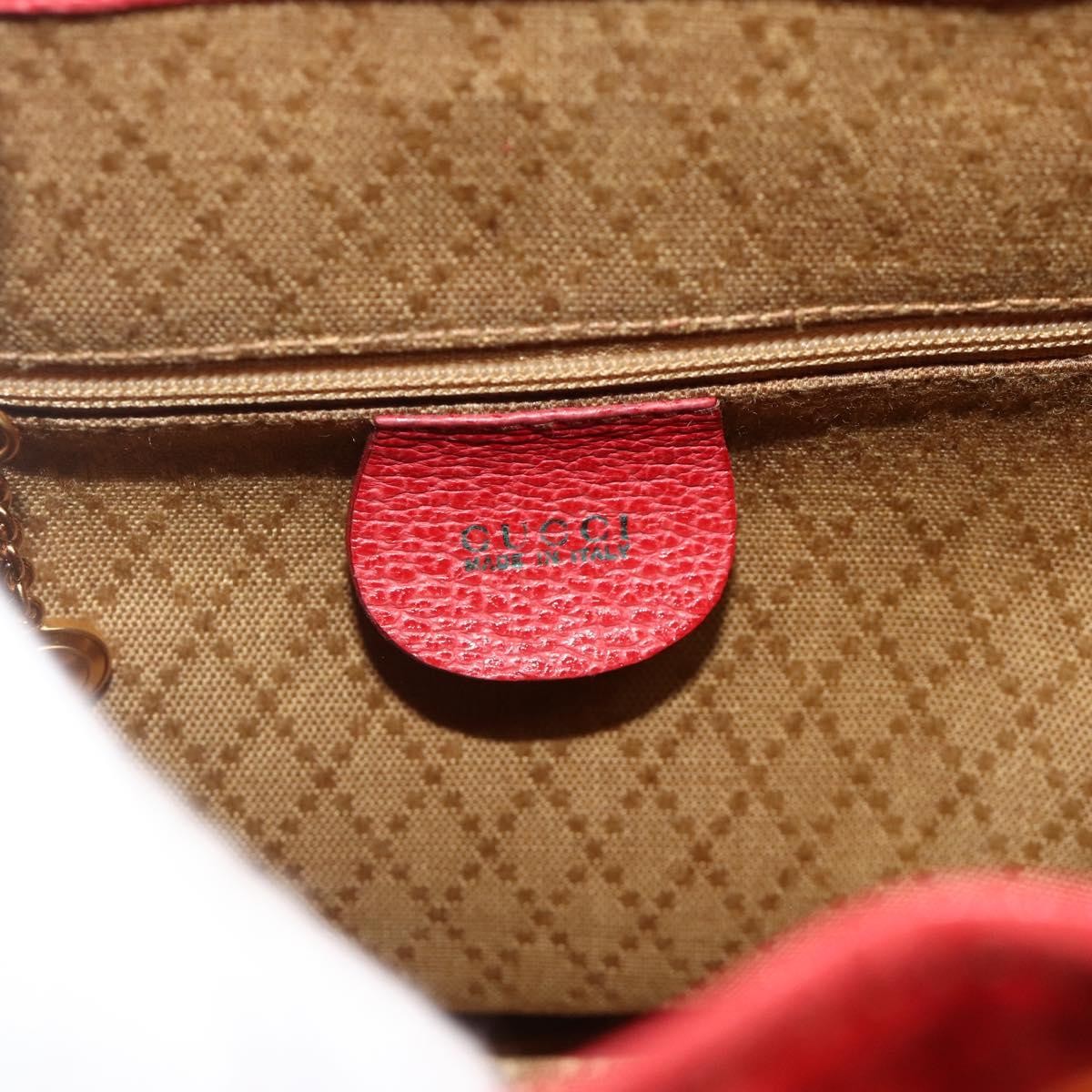 Gucci Gucci Bamboo Daim Red Suede Backpack Bag (Pre-Owned)