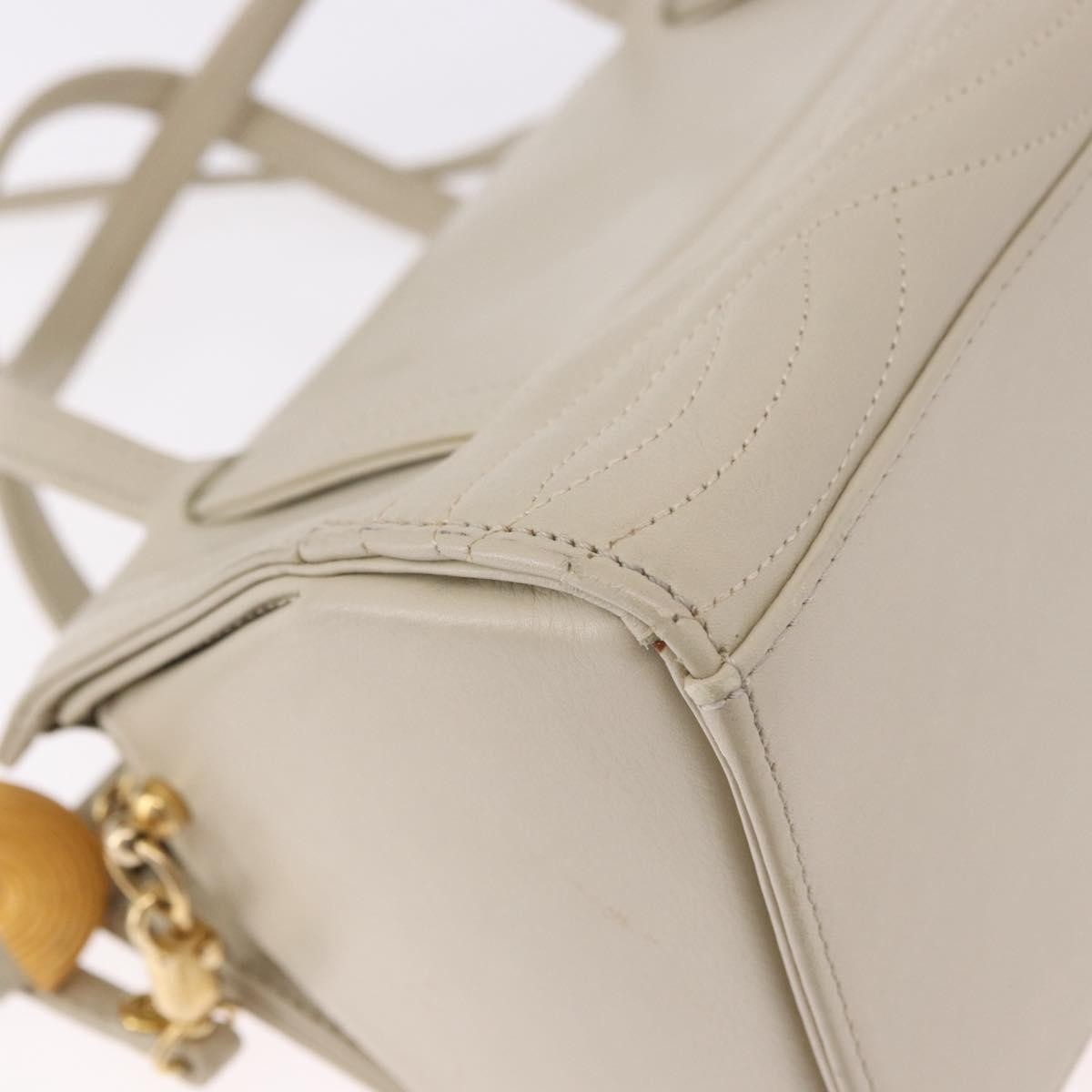 Fendi Vintage Handbag Leather Beige Leather Handbag (Pre-Owned)