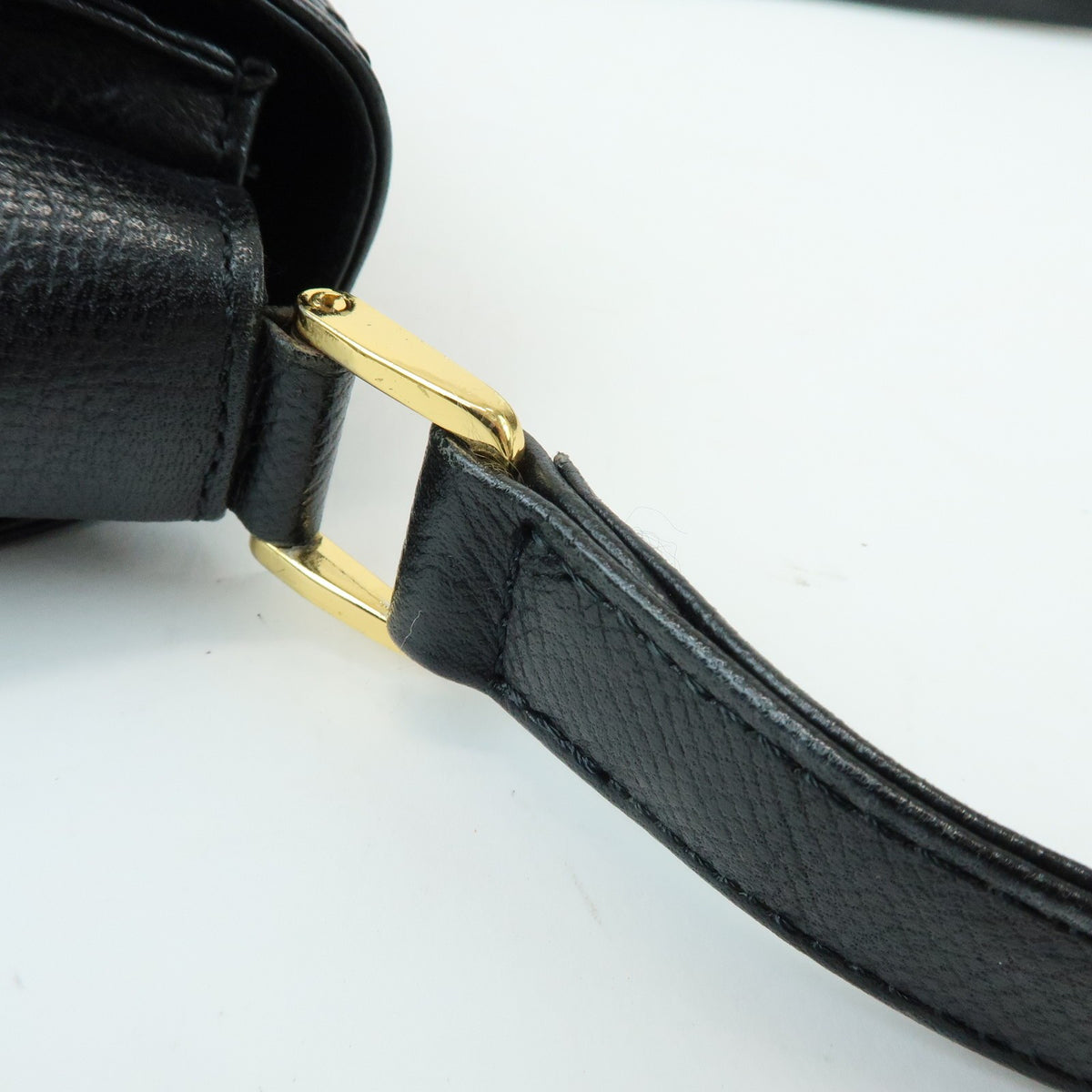 Valentino Garavani Vlogo Flap Leather Black Leather Shoulder Bag Bag (Pre-Owned)