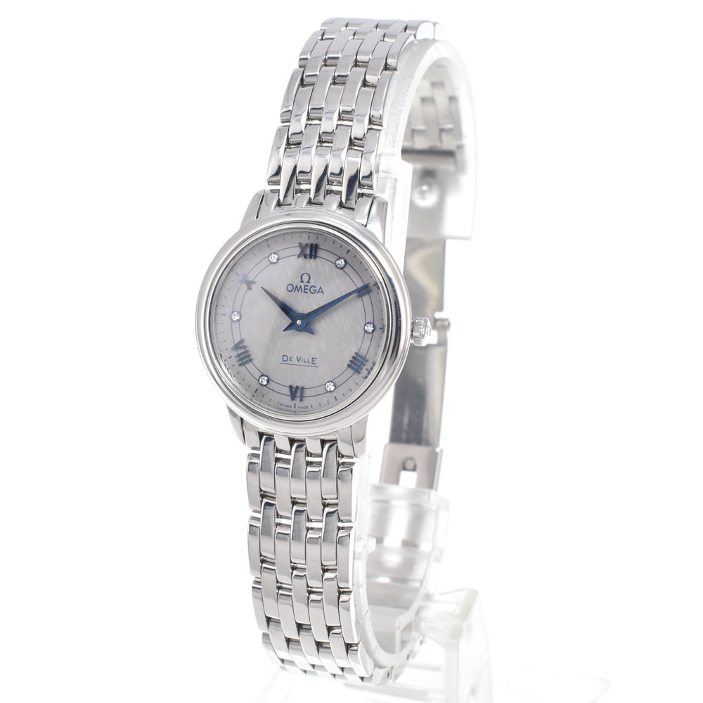 Omega De Ville Prestige Quartz Stainless Steel And Rose Gold With Diamond Markers Watch (Pre-Owned)