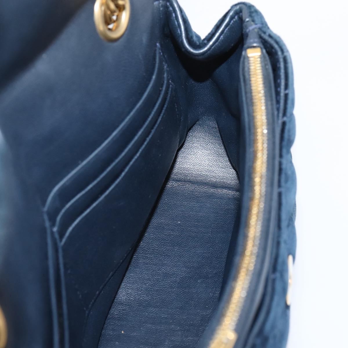 Balenciaga Bb Chain Round Quilted Velvet Navy Velvet Shoulder Bag Bag (Pre-Owned)