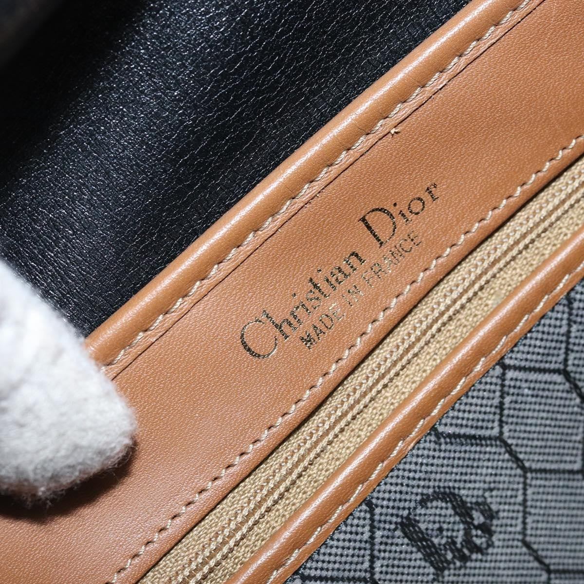 Christian Dior Vintage Honeycomb Flap Canvas And Leather Black Canvas Shoulder Bag Bag (Pre-Owned)