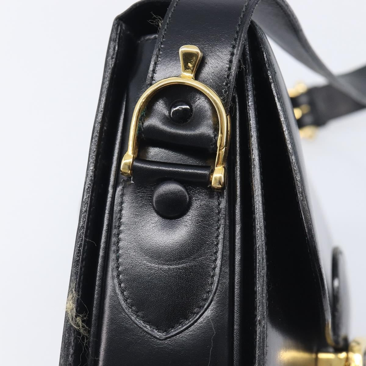 Celine Horse Carriage Leather Black Leather Shoulder Bag Bag (Pre-Owned)