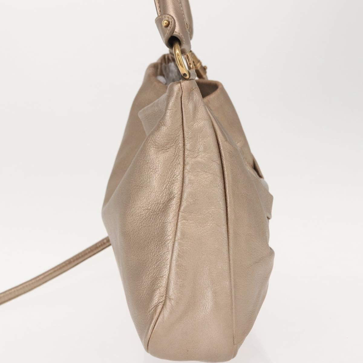 Salvatore Ferragamo Miss Vara Hobo Leather Gold Leather Handbag (Pre-Owned)