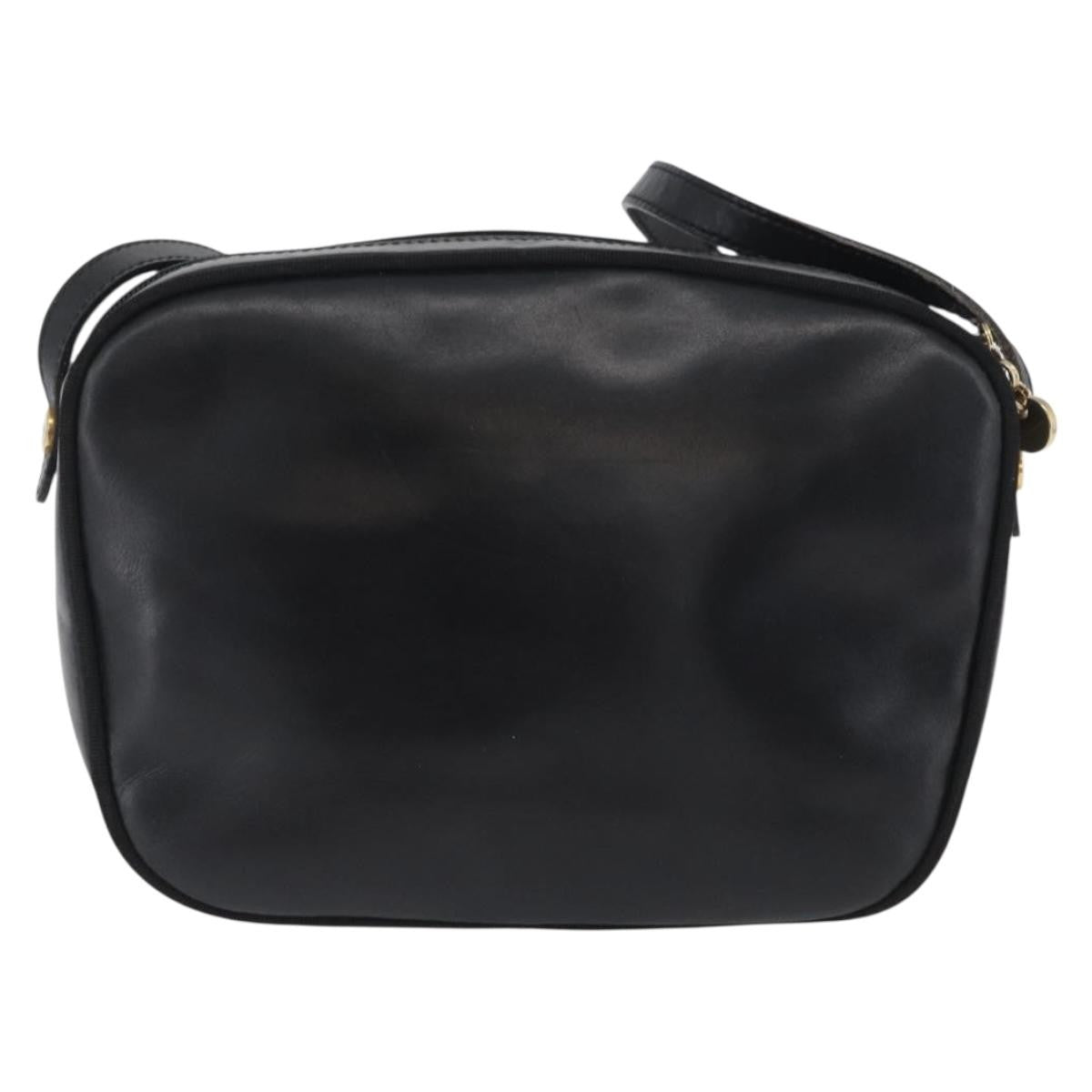 Salvatore Ferragamo Vara Bow Camera Leather Black Leather Shoulder Bag Bag (Pre-Owned)