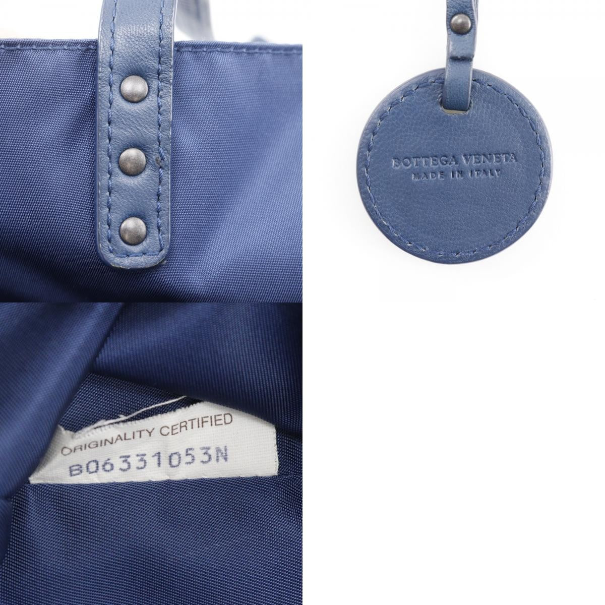 Bottega Veneta Intrecciolusion Tote Printed Nylon Navy Nylon Tote Bag Bag (Pre-Owned)
