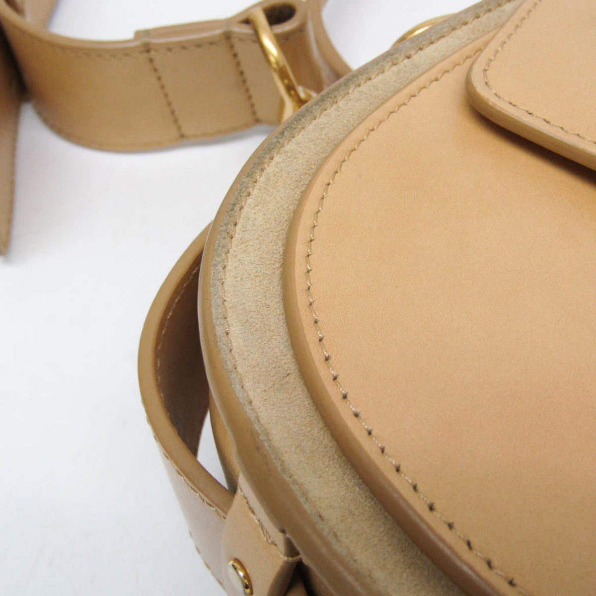 Chloe Tess Suede With Leather Beige Leather Handbag (Pre-Owned)