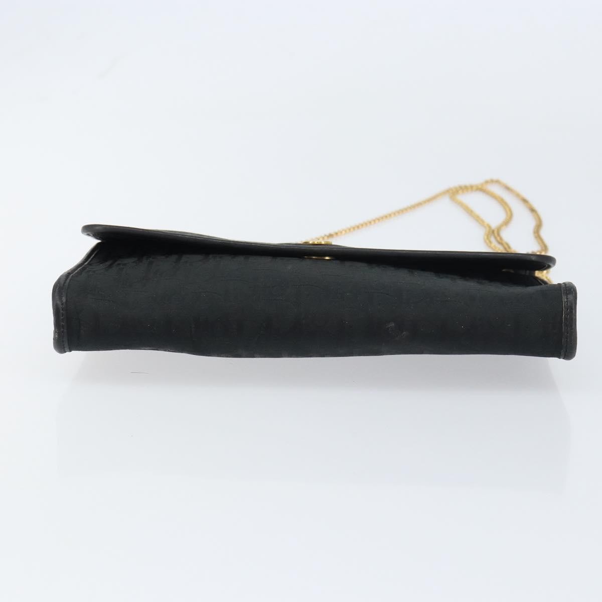 Christian Dior Vintage Chain Flap Diorissimo Canvas Black Canvas Shoulder Bag Bag (Pre-Owned)
