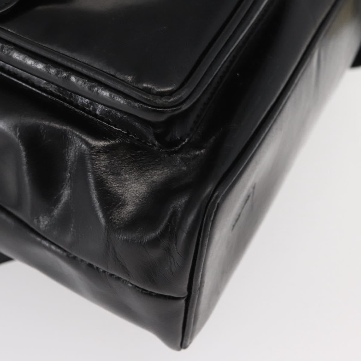 Gucci Vintage Bamboo Leather Black Leather Backpack Bag (Pre-Owned)
