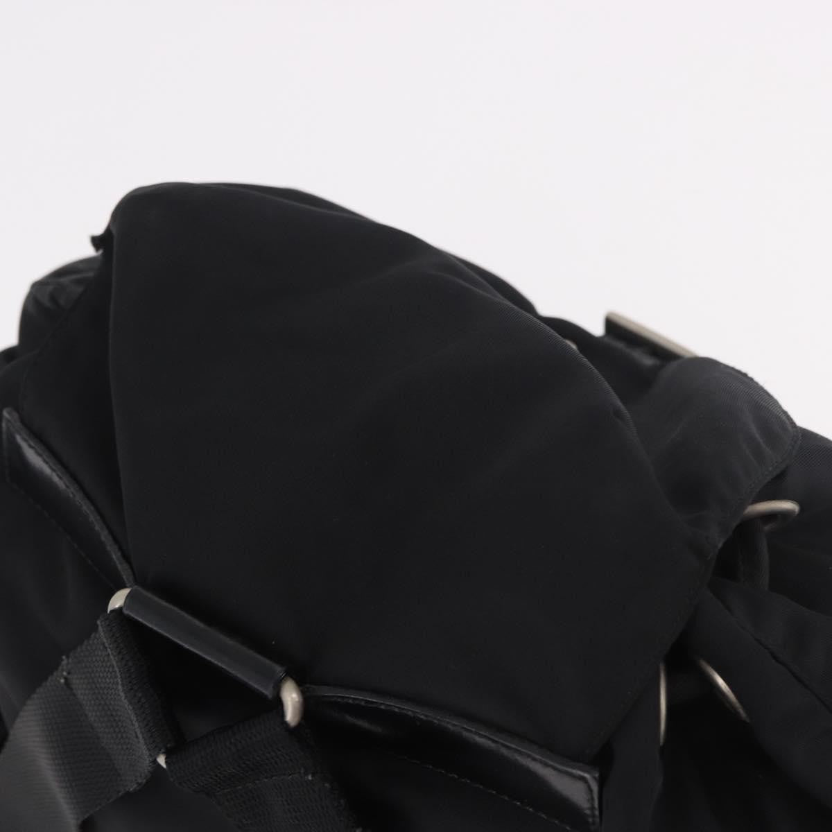 Prada Double Front Pocket Tessuto Black Nylon Backpack Bag (Pre-Owned)
