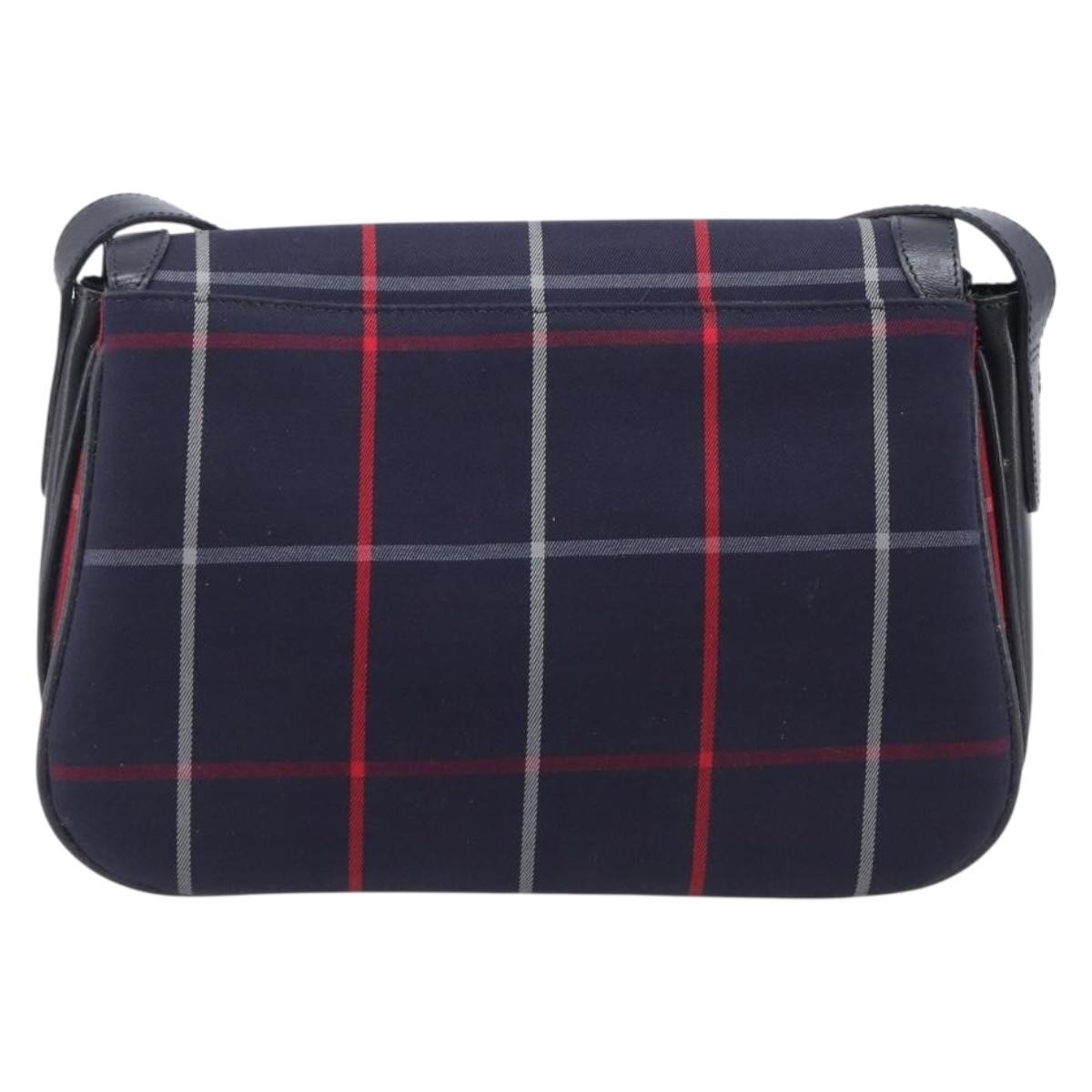 Burberry Nova Check Shoulder Bag Canvas Navy Canvas Shoulder Bag Bag (Pre-Owned)