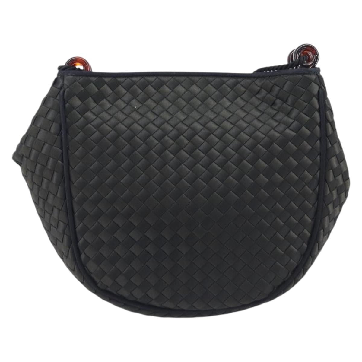 Bottega Veneta Vintage Intrecciato Hobo Nylon Black Nylon Shoulder Bag Bag (Pre-Owned)