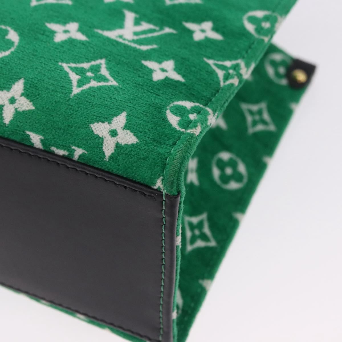 Louis Vuitton Onthego Lv Match Monogram Jacquard Velvet Green Canvas Tote Bag Bag (Pre-Owned)