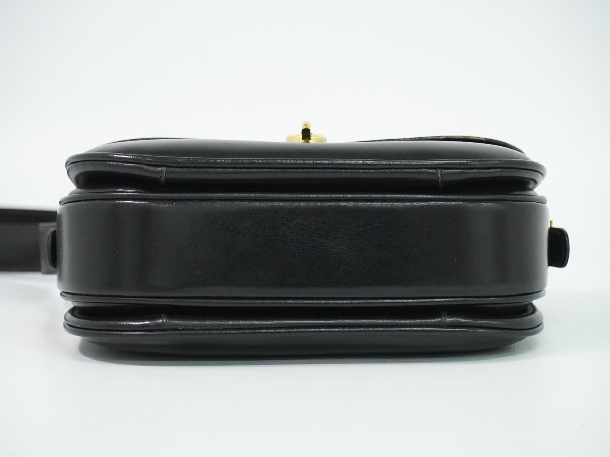 Celine Shoulder Leather Black Leather Shoulder Bag Bag (Pre-Owned)