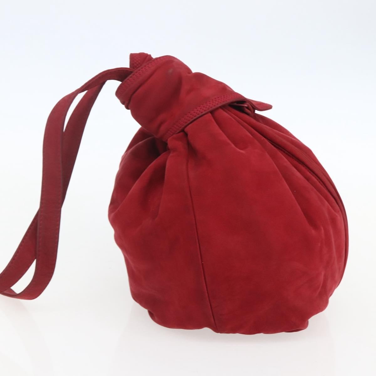 Loewe Anagram Leather Red Suede Shoulder Bag Bag (Pre-Owned)