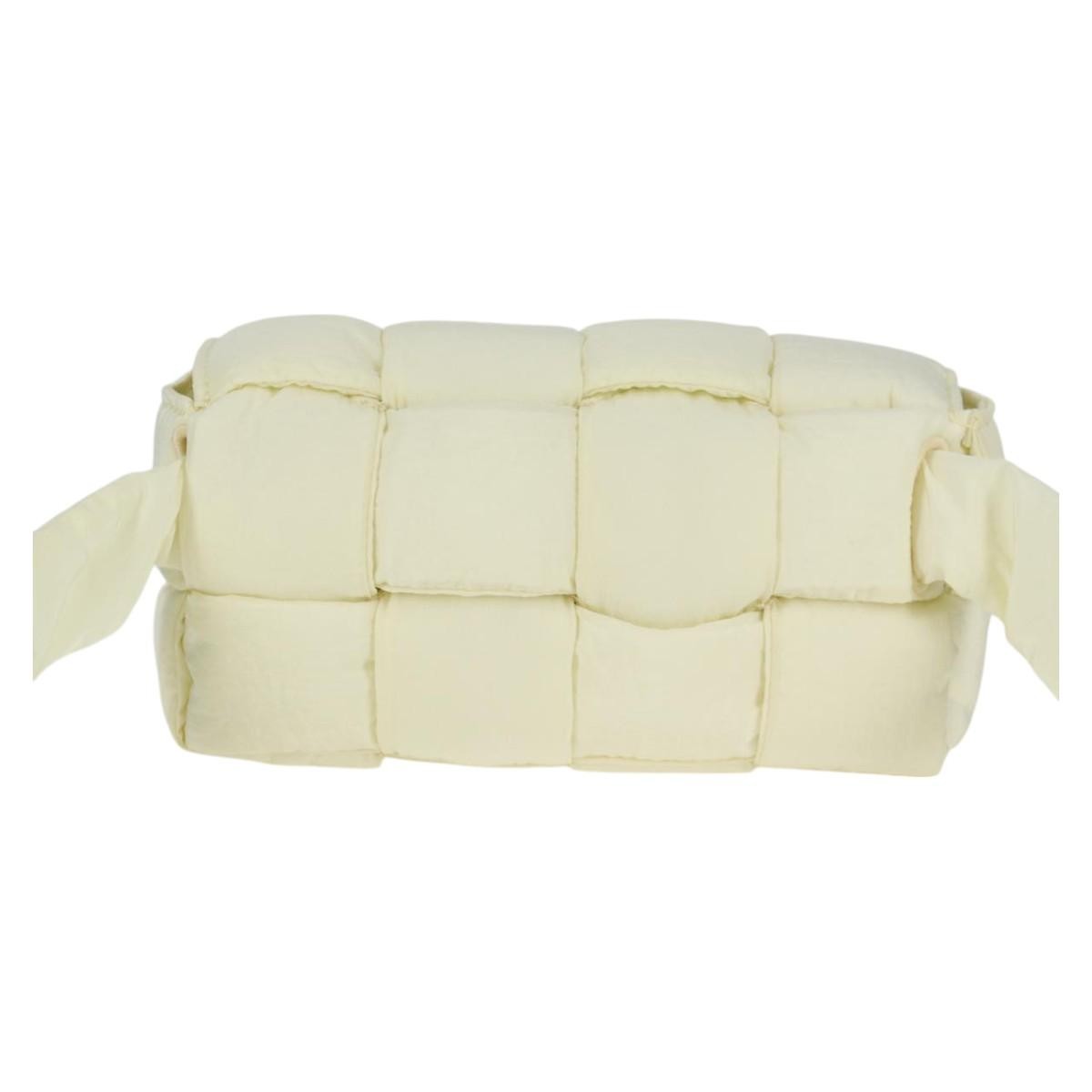 Bottega Veneta Padded Tech Cassette Intrecciato Nylon White Synthetic Bag (Pre-Owned)
