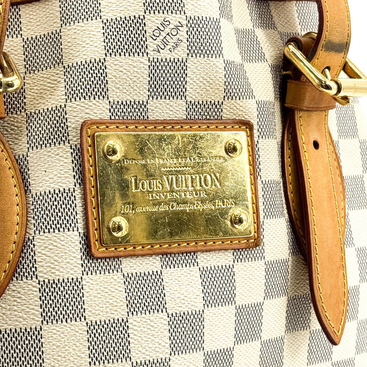 Louis Vuitton Hampstead Damier Ebene White Canvas Tote Bag Bag (Pre-Owned)