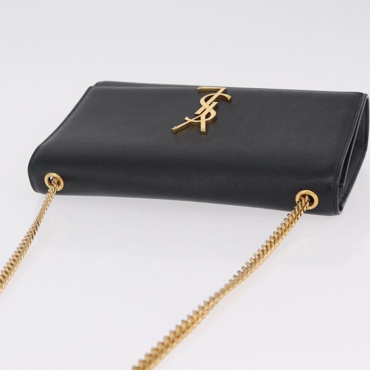 Saint Laurent Classic Monogram Leather Black Leather Crossbody Bag Bag (Pre-Owned)