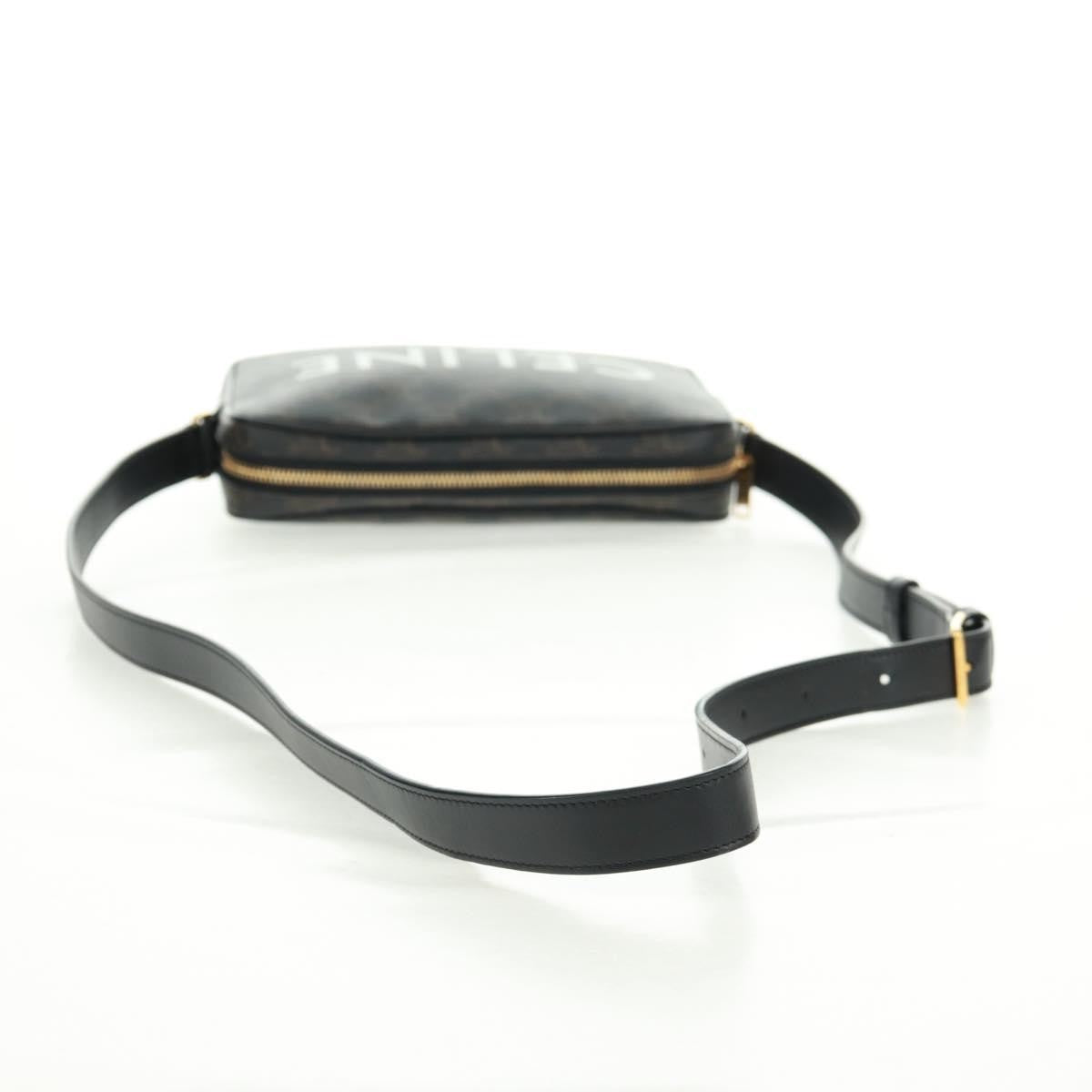 Celine Logo Messenger Triomphe Coated Canvas Black Pvc Shoulder Bag Bag (Pre-Owned)