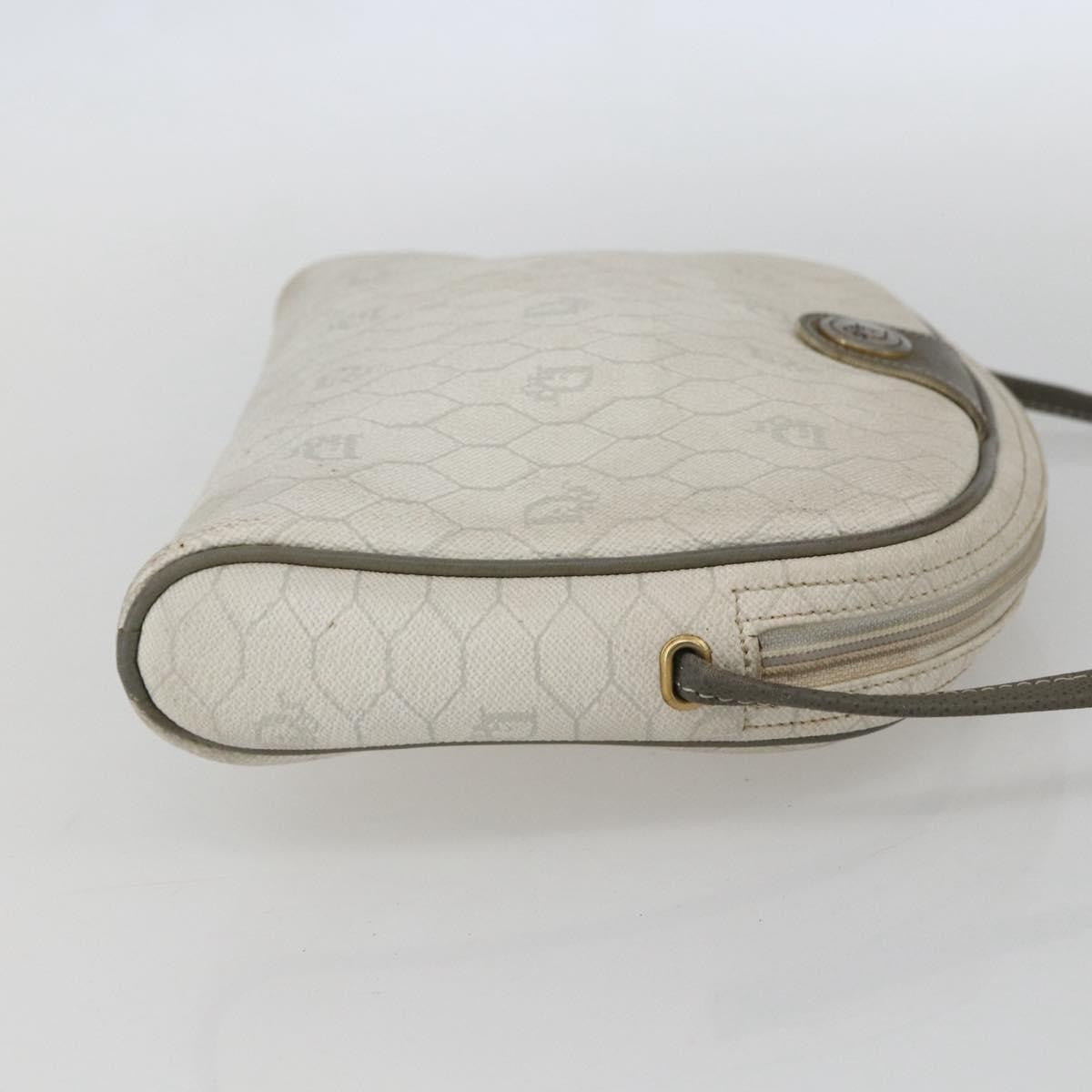 Christian Dior Vintage Honeycomb Canvas And Leather White Canvas Shoulder Bag Bag (Pre-Owned)