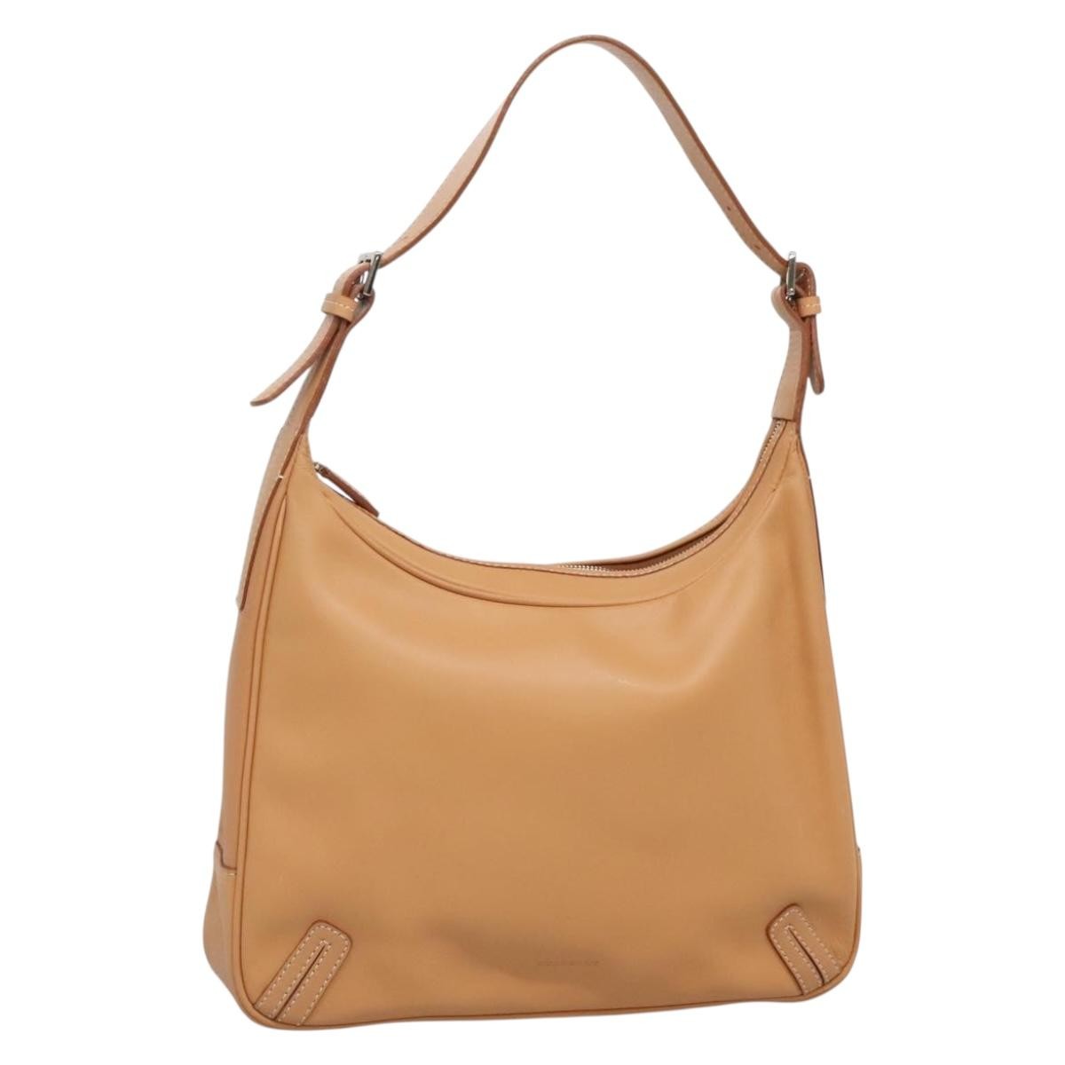 Burberry Shoulder Leather Beige Leather Shoulder Bag Bag (Pre-Owned)