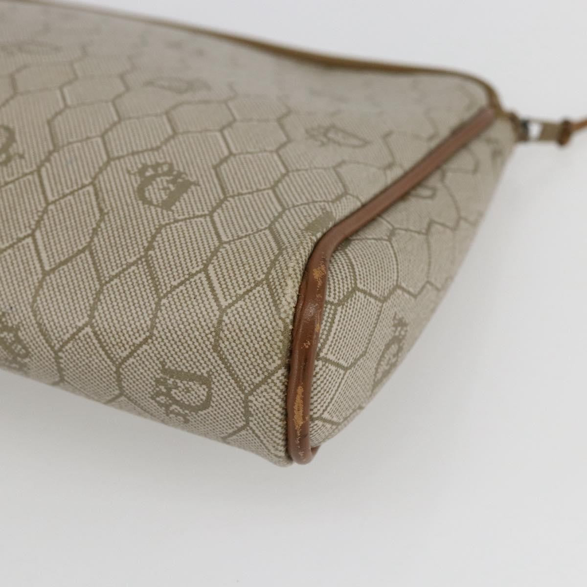 Christian Dior Vintage Honeycomb Clutch Canvas Beige Canvas Clutche & Pouche Bag (Pre-Owned)