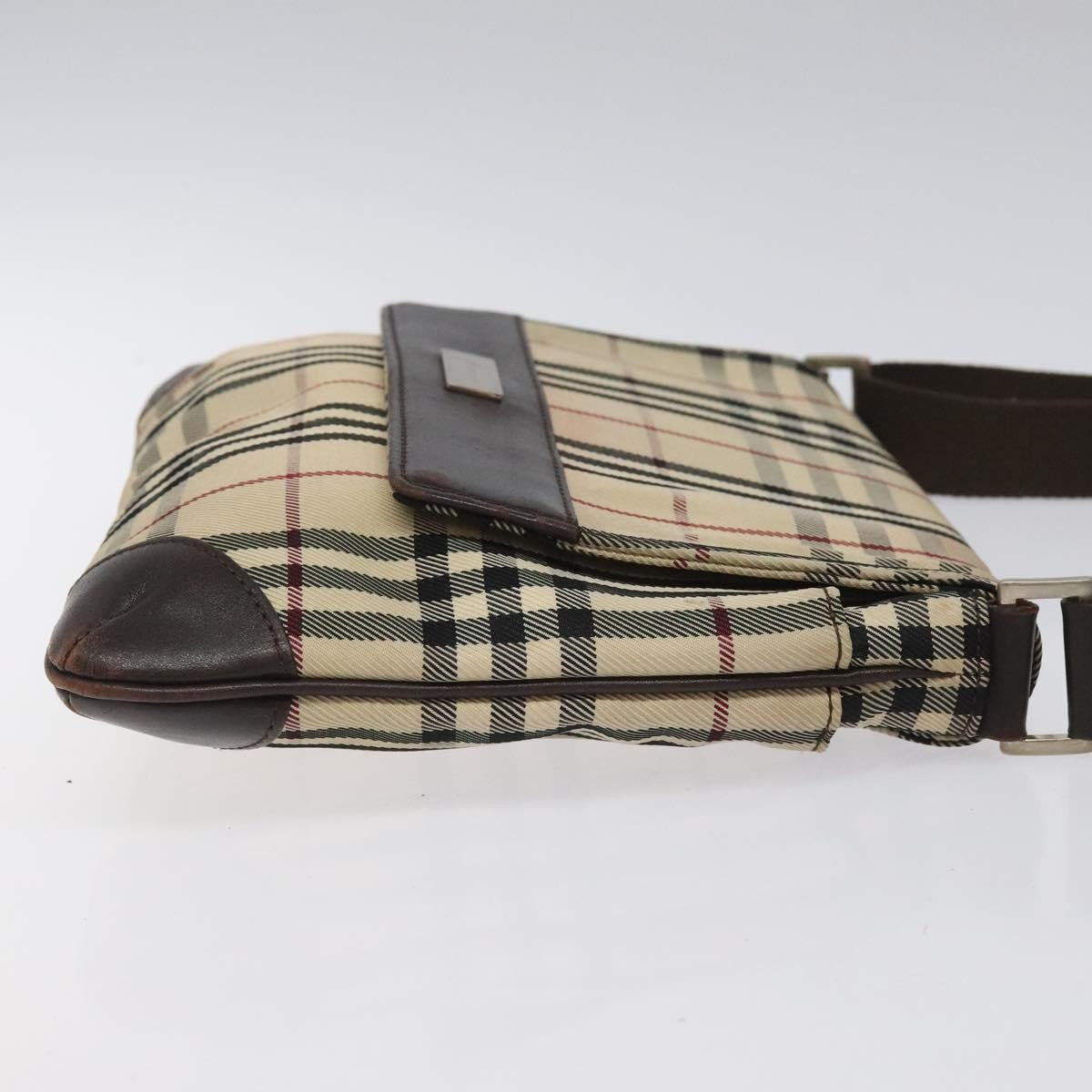 Burberry Nova Check Canvas And Leather Beige Canvas Shoulder Bag Bag (Pre-Owned)