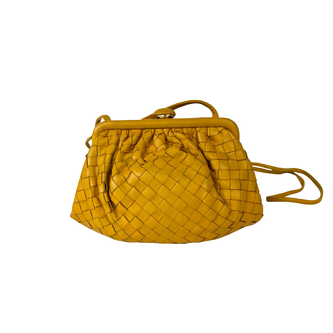 Bottega Veneta The Pouch Intrecciato Nappa Yellow Other Clutche & Pouche Bag (Pre-Owned)