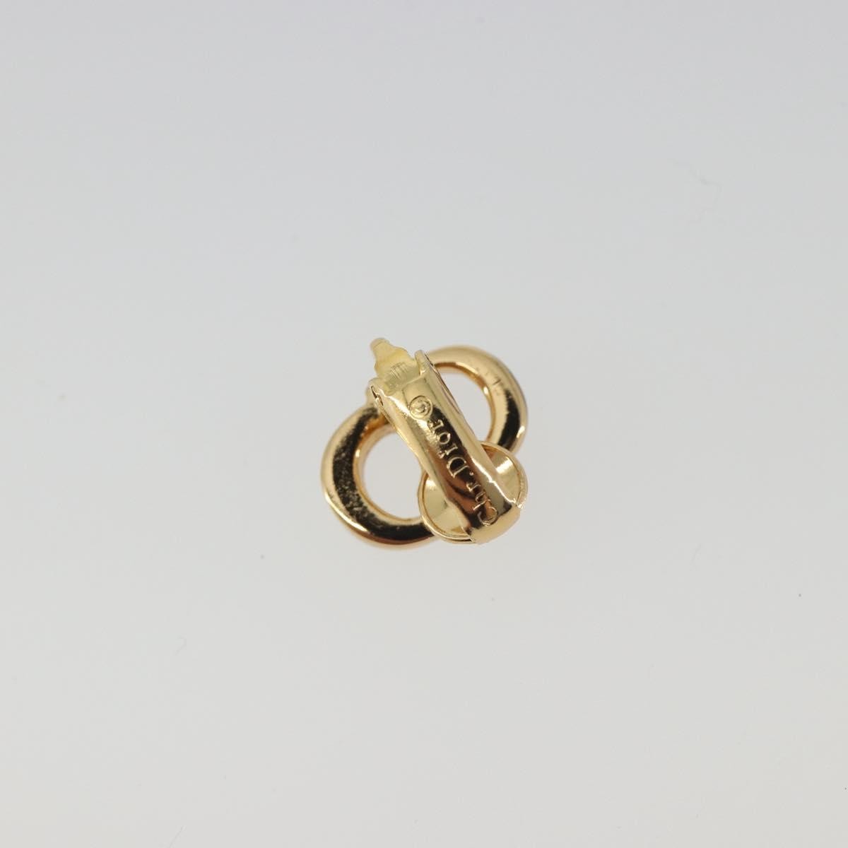 Christian Dior Vintage Cd Logo Grooved Earrings Metal Gold Metal Earrings Jewelry (Pre-Owned)