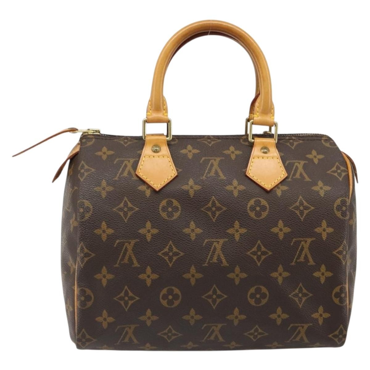 Louis Vuitton Speedy Monogram Canvas Neutral Canvas Handbag (Pre-Owned)