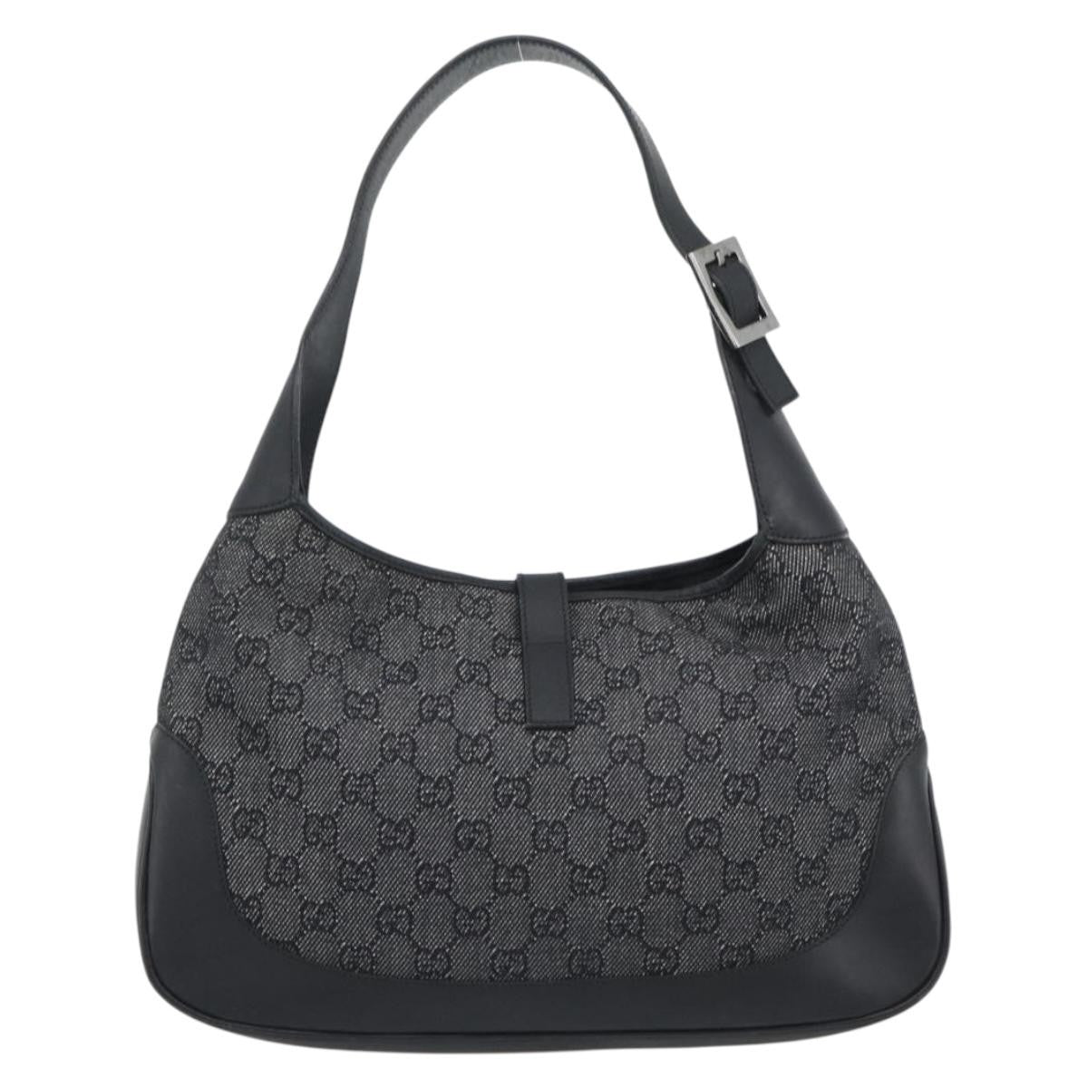Gucci Jackie Gg Canvas And Leather Black Canvas Tote Bag Bag (Pre-Owned)