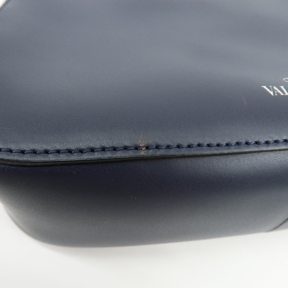 Valentino Garavani Vltn Hobo Printed Leather Navy Leather Shoulder Bag Bag (Pre-Owned)