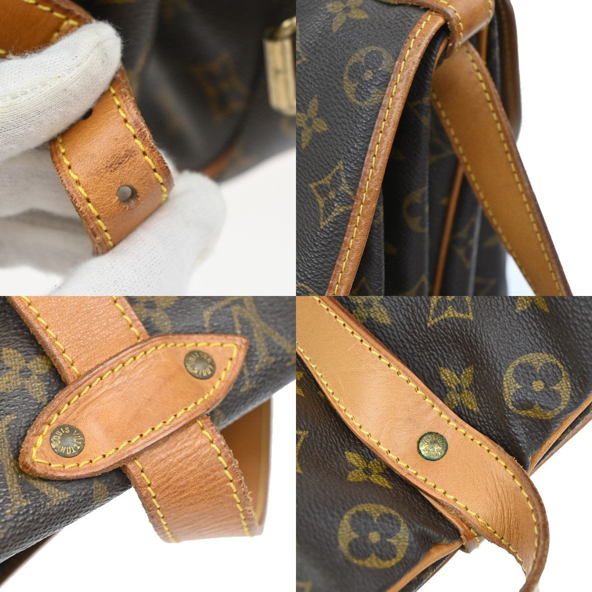 Louis Vuitton Saumur Monogram Canvas Brown Canvas Shoulder Bag Bag (Pre-Owned)