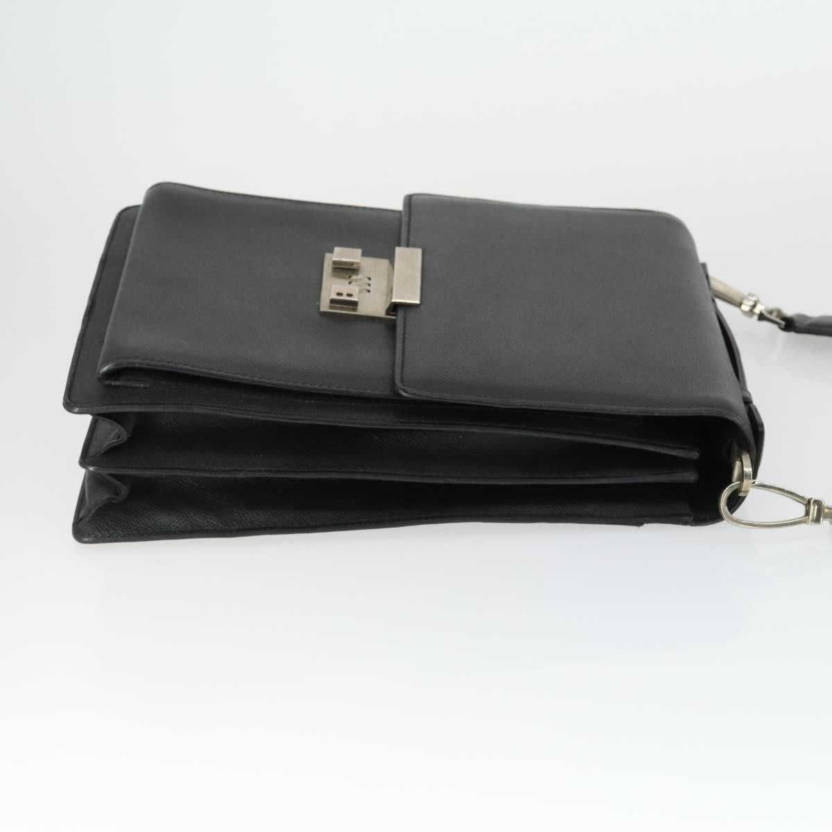 Bally Vintage Leather Black Leather Shoulder Bag Bag (Pre-Owned)