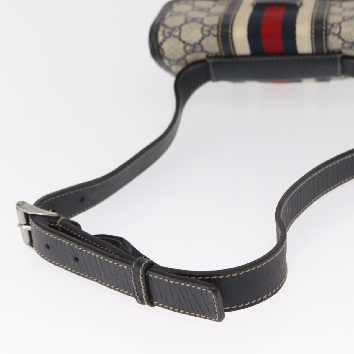 Gucci Vintage Web Belt Gg Coated Canvas Beige Canvas Handbag (Pre-Owned)