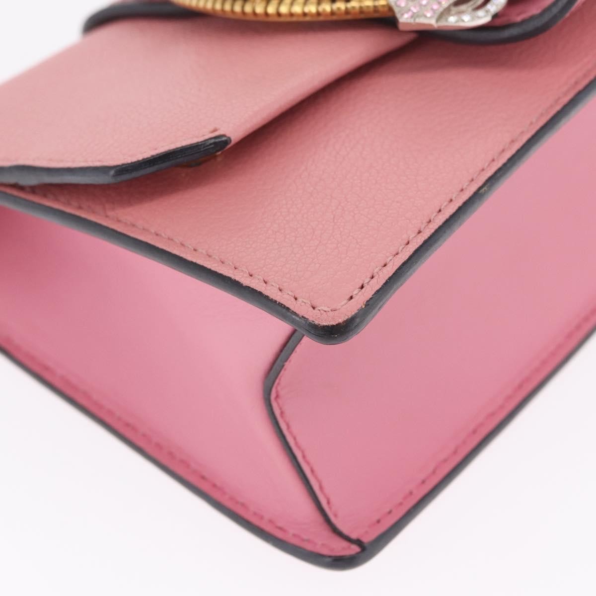 Miu Miu Madras Crystal Flap Leather Pink Leather Crossbody Bag Bag (Pre-Owned)